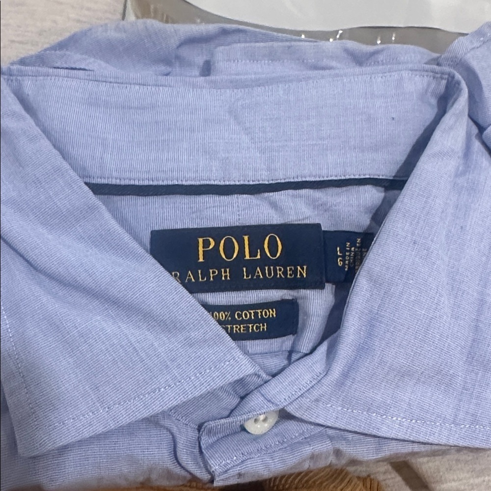 POLO RALPH LAUREN Button-Down Collar Logo-Embroidered Cotton Shirt large - Picture 4 of 4
